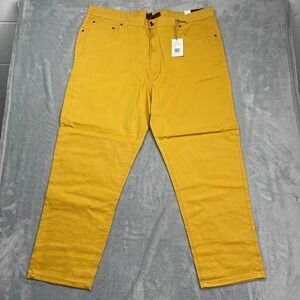 NWT River Rock Jeans Mens 48x32 Yellow Denim Relaxed Streetwear Straight Leg